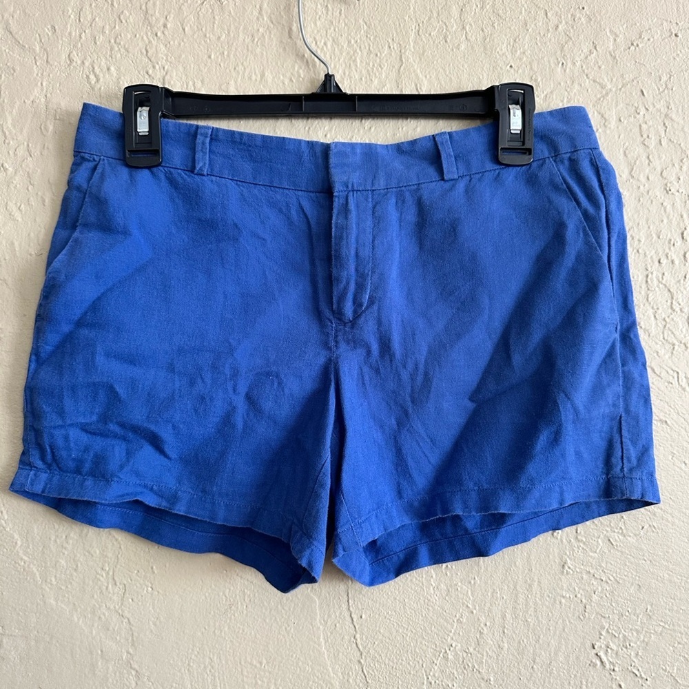Blue Women's Linen Blend Shorts